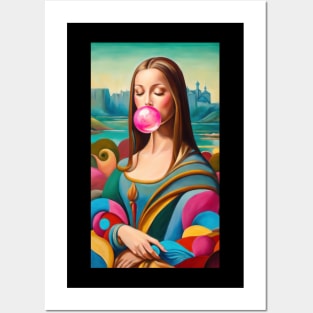 Mona Lisa Blowing Bubblegum Posters and Art